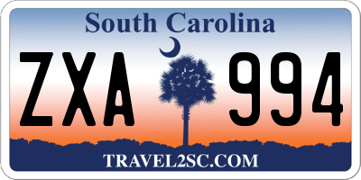 SC license plate ZXA994