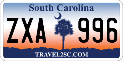 SC license plate ZXA996