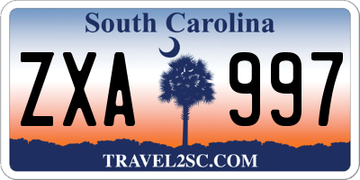 SC license plate ZXA997
