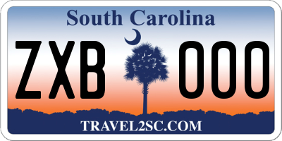 SC license plate ZXB000