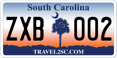 SC license plate ZXB002