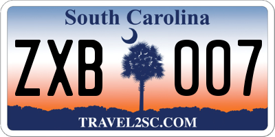 SC license plate ZXB007