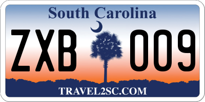 SC license plate ZXB009