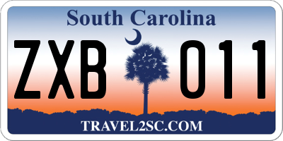 SC license plate ZXB011