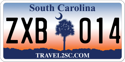 SC license plate ZXB014