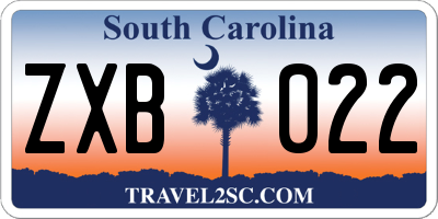 SC license plate ZXB022
