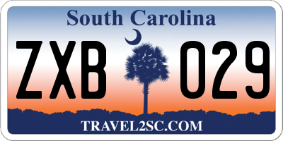SC license plate ZXB029