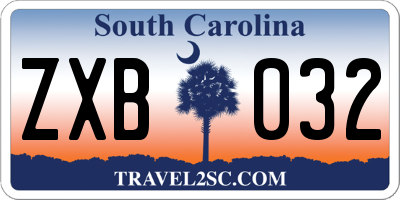SC license plate ZXB032