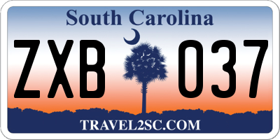 SC license plate ZXB037