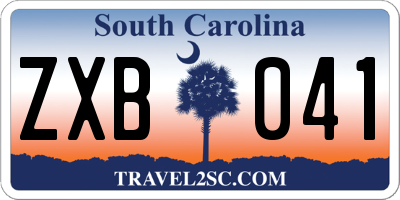 SC license plate ZXB041
