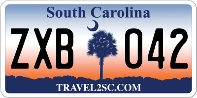 SC license plate ZXB042