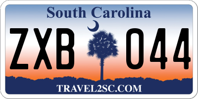 SC license plate ZXB044