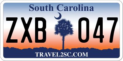 SC license plate ZXB047