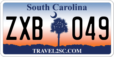 SC license plate ZXB049