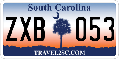 SC license plate ZXB053