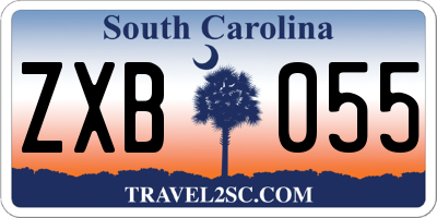 SC license plate ZXB055