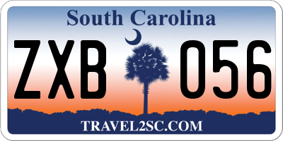 SC license plate ZXB056