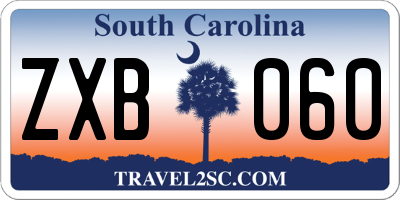 SC license plate ZXB060