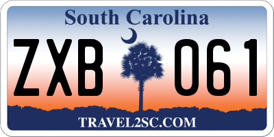 SC license plate ZXB061