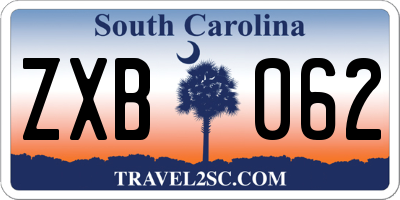 SC license plate ZXB062
