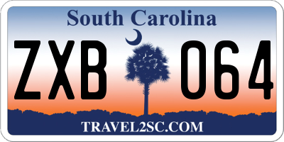 SC license plate ZXB064