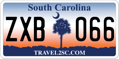 SC license plate ZXB066