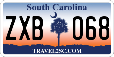 SC license plate ZXB068