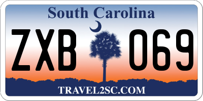 SC license plate ZXB069