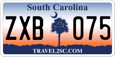 SC license plate ZXB075