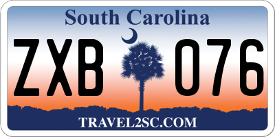 SC license plate ZXB076