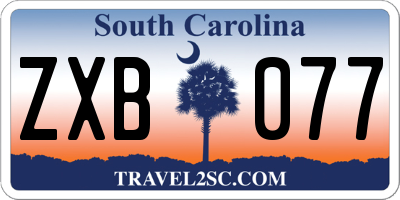 SC license plate ZXB077