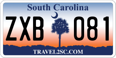 SC license plate ZXB081