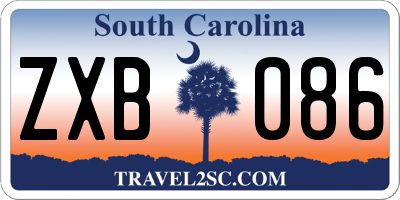 SC license plate ZXB086