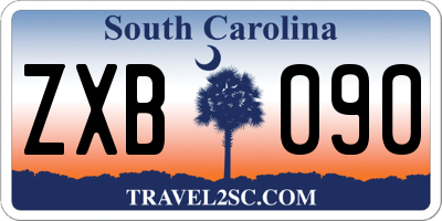SC license plate ZXB090