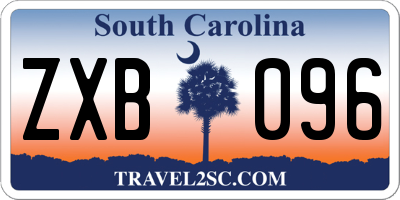 SC license plate ZXB096