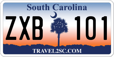 SC license plate ZXB101