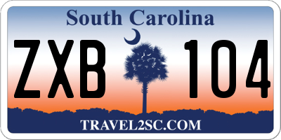 SC license plate ZXB104