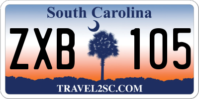 SC license plate ZXB105