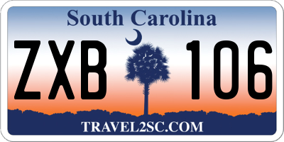 SC license plate ZXB106