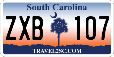 SC license plate ZXB107