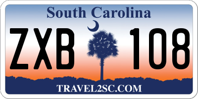 SC license plate ZXB108