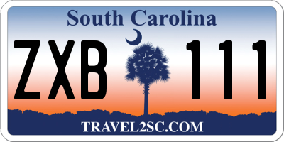 SC license plate ZXB111