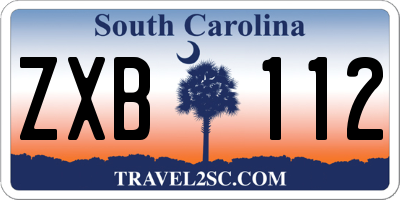 SC license plate ZXB112