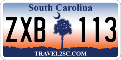 SC license plate ZXB113