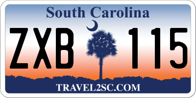 SC license plate ZXB115