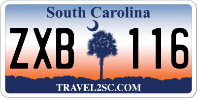 SC license plate ZXB116