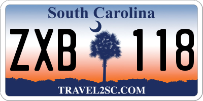 SC license plate ZXB118