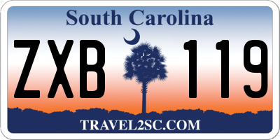 SC license plate ZXB119