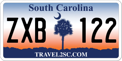 SC license plate ZXB122