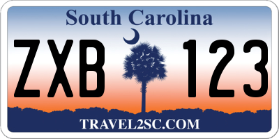 SC license plate ZXB123